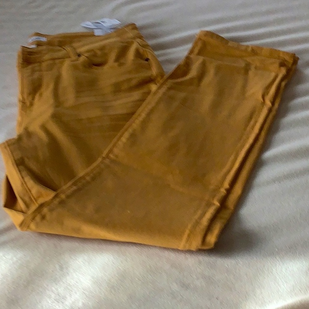 NWT Dress barn Westport mustard pants. Sz 10. Very light and comfy